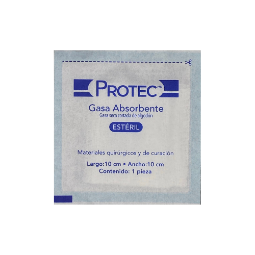 Sobre de gasa estéril 10 cm x 10 cm, caja Con 10. (0180130)