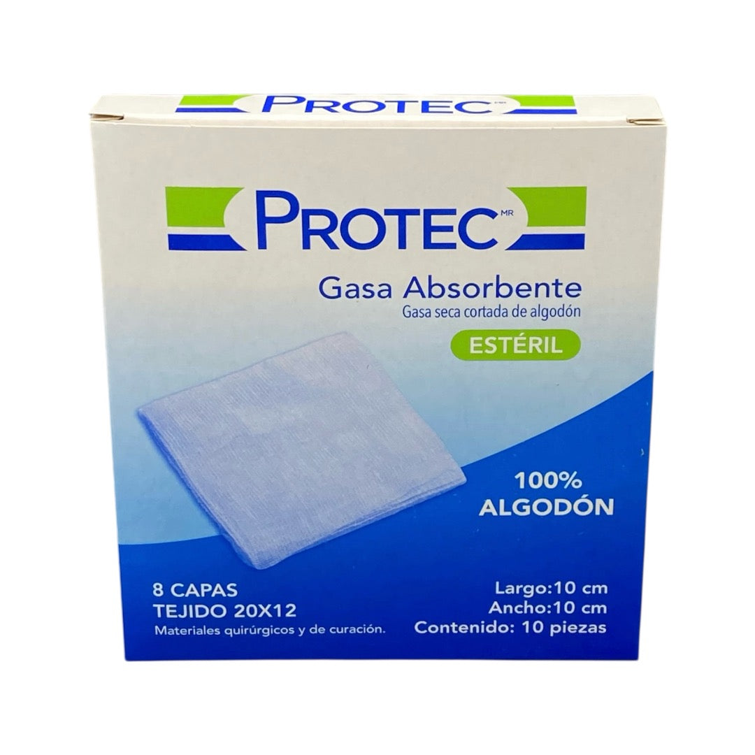Sobre de gasa estéril 10 cm x 10 cm, caja Con 10. (0180130)